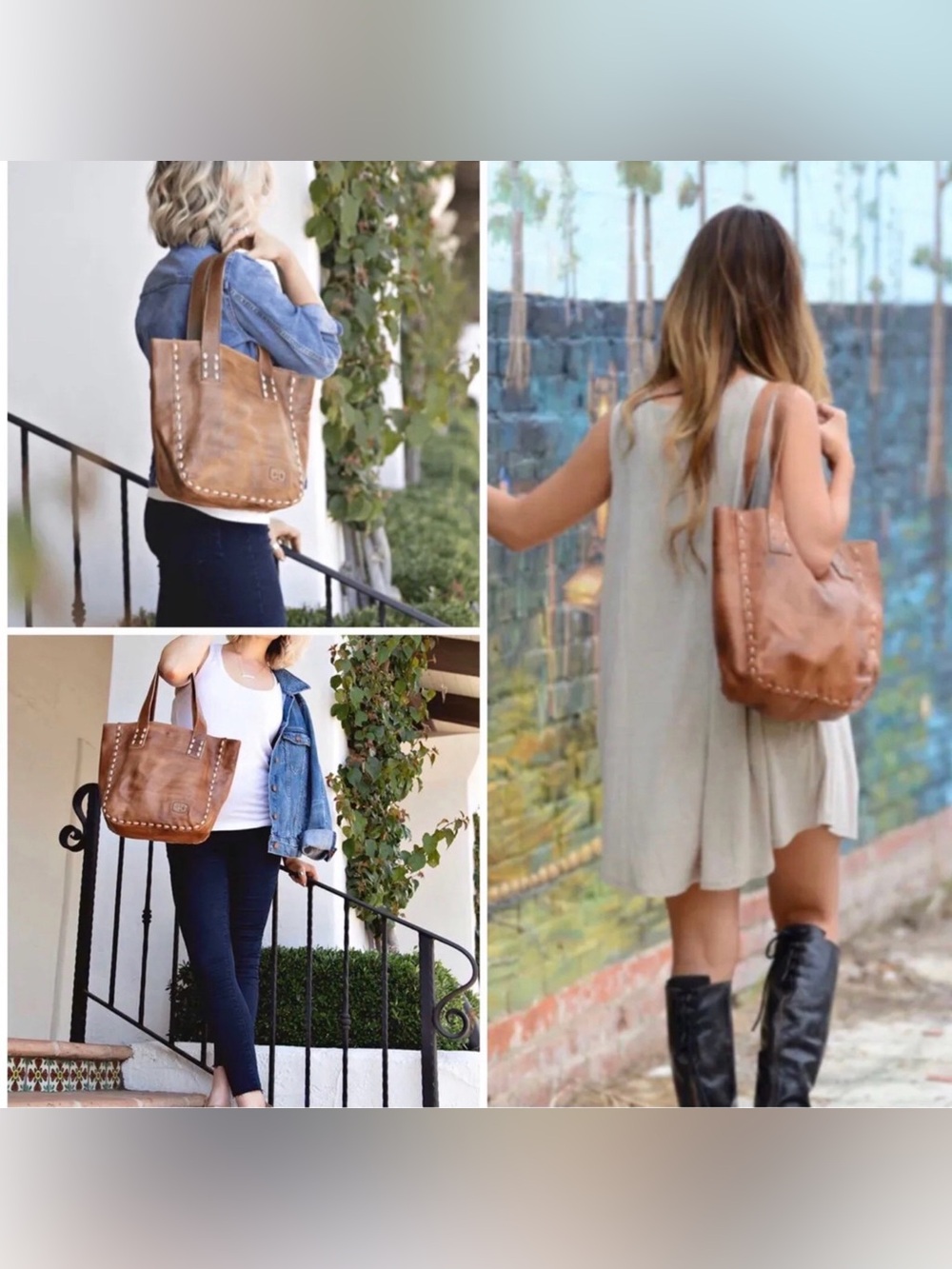 Bed Stu Leather Stevie Tote Shoulder Bag Brown Teak Rustic Retail $275 - Picture 13 of 13